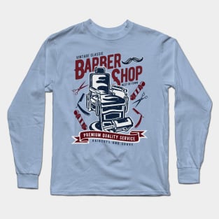 Vintage Barber Shop Long Sleeve T-Shirt